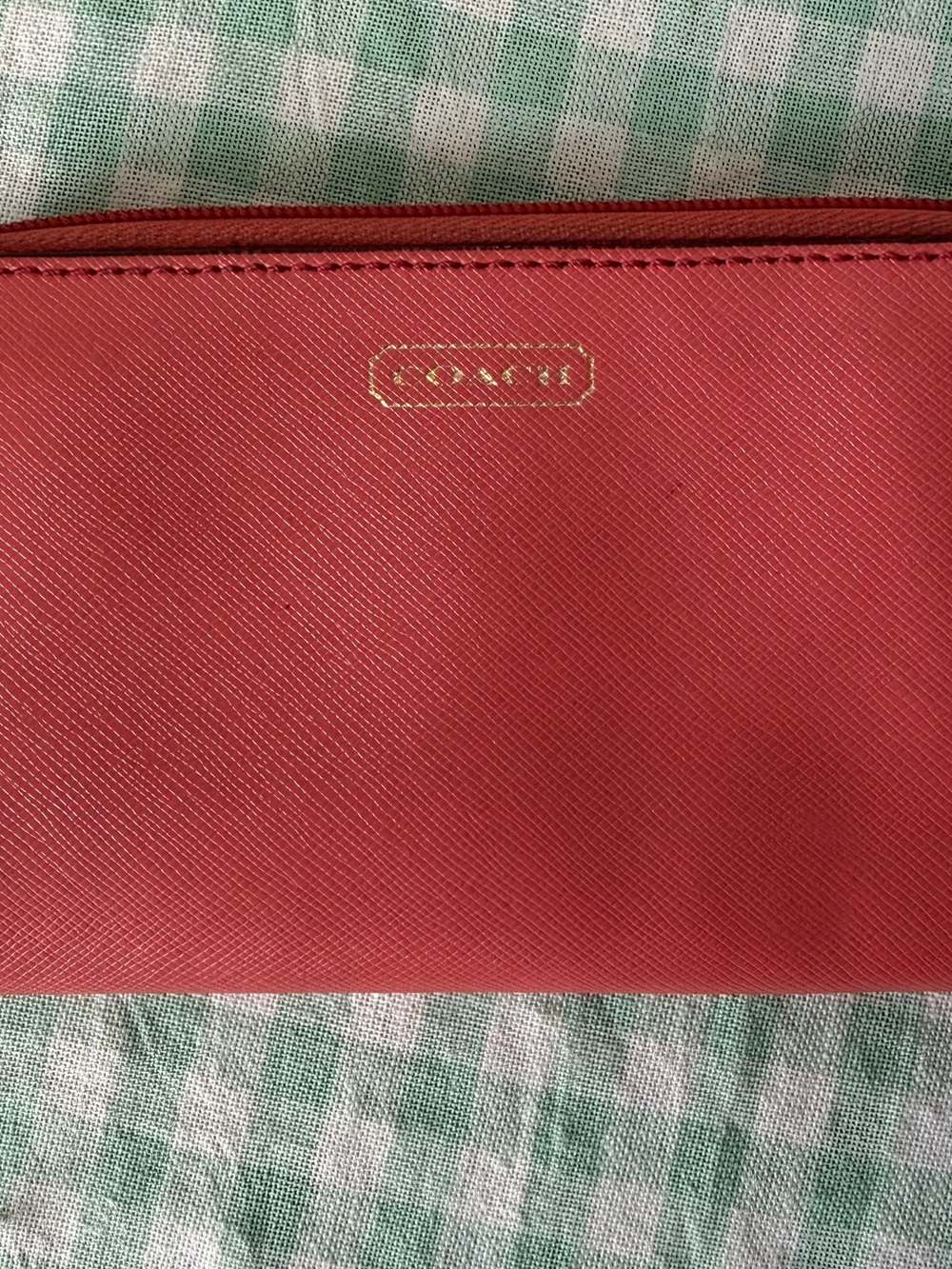 Coach Coral Saffiano Leather Small Zippy Wallet
